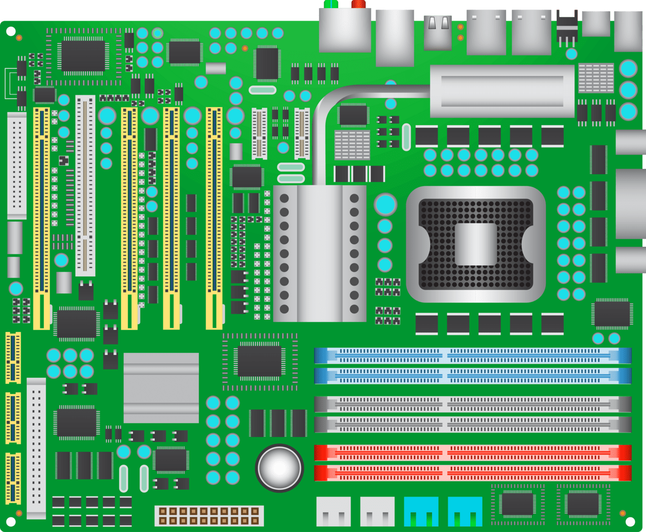 Computer classic puter mainboard for geeks by dcohea redbubble clipart picture