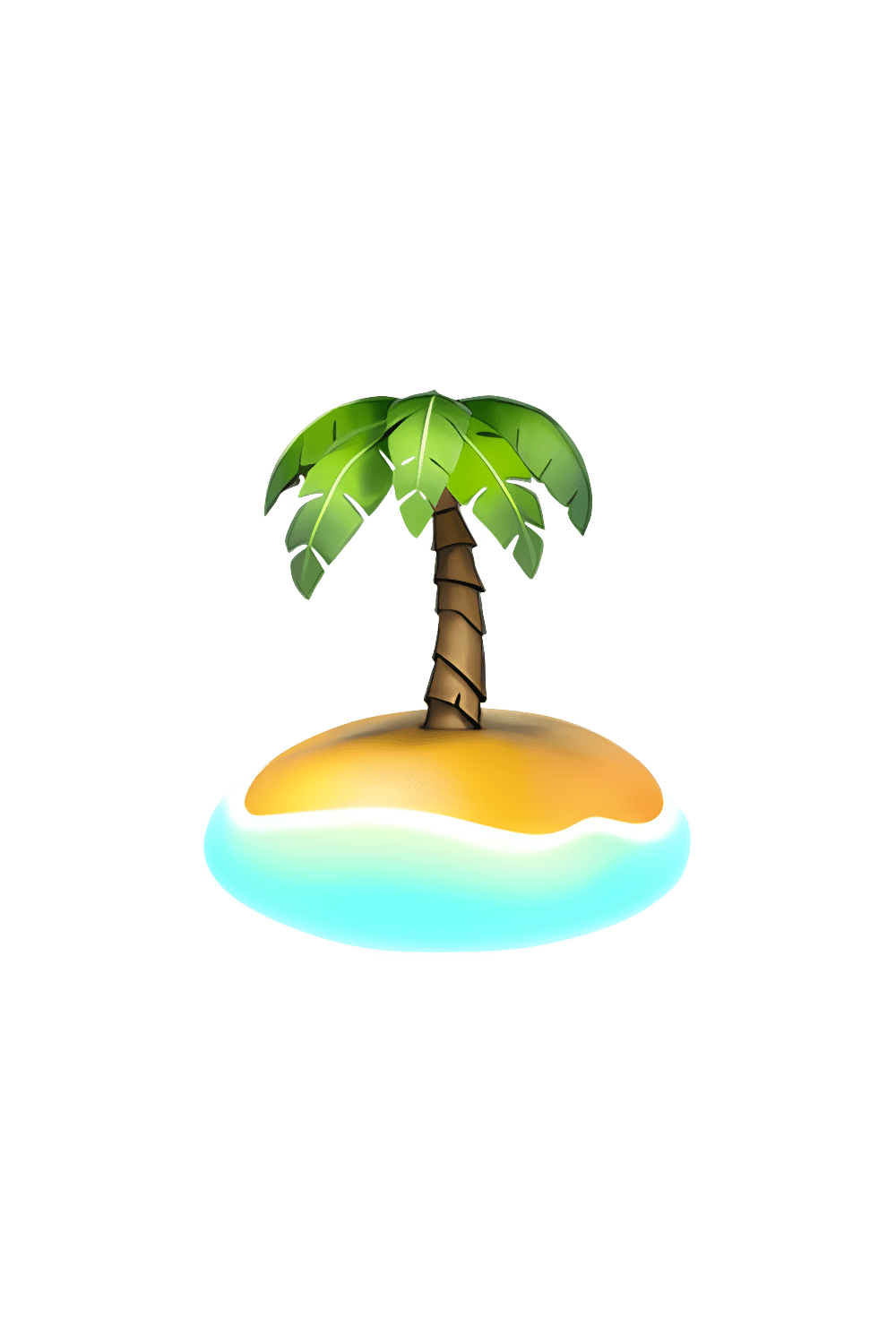 Palm tree desert island emoji clipart image