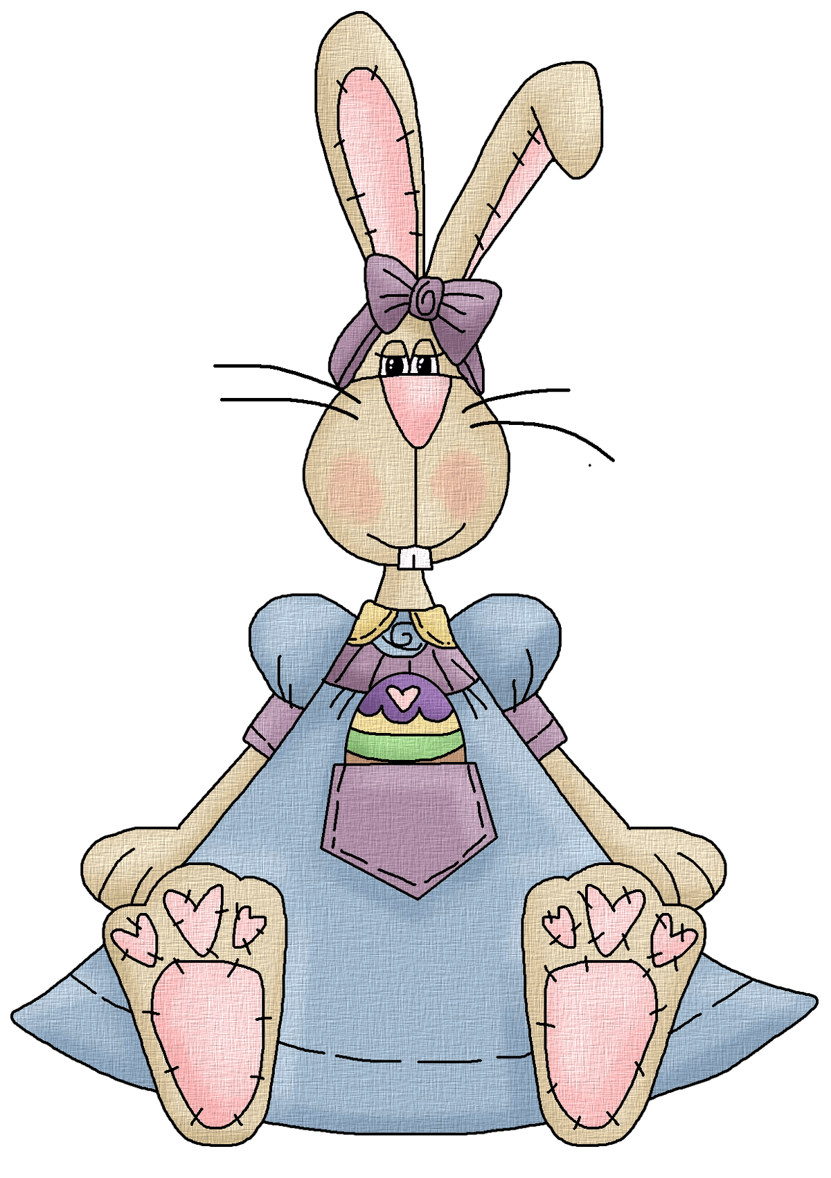 Rabbit pin page clipart image 2