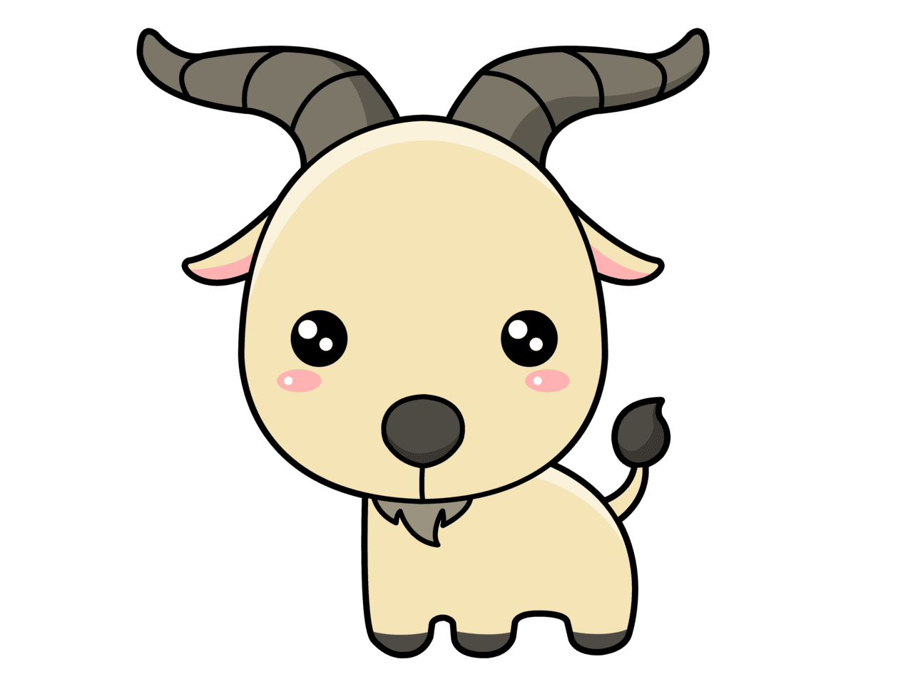 Will draw anything in cute cartoon style goat clipart transparent