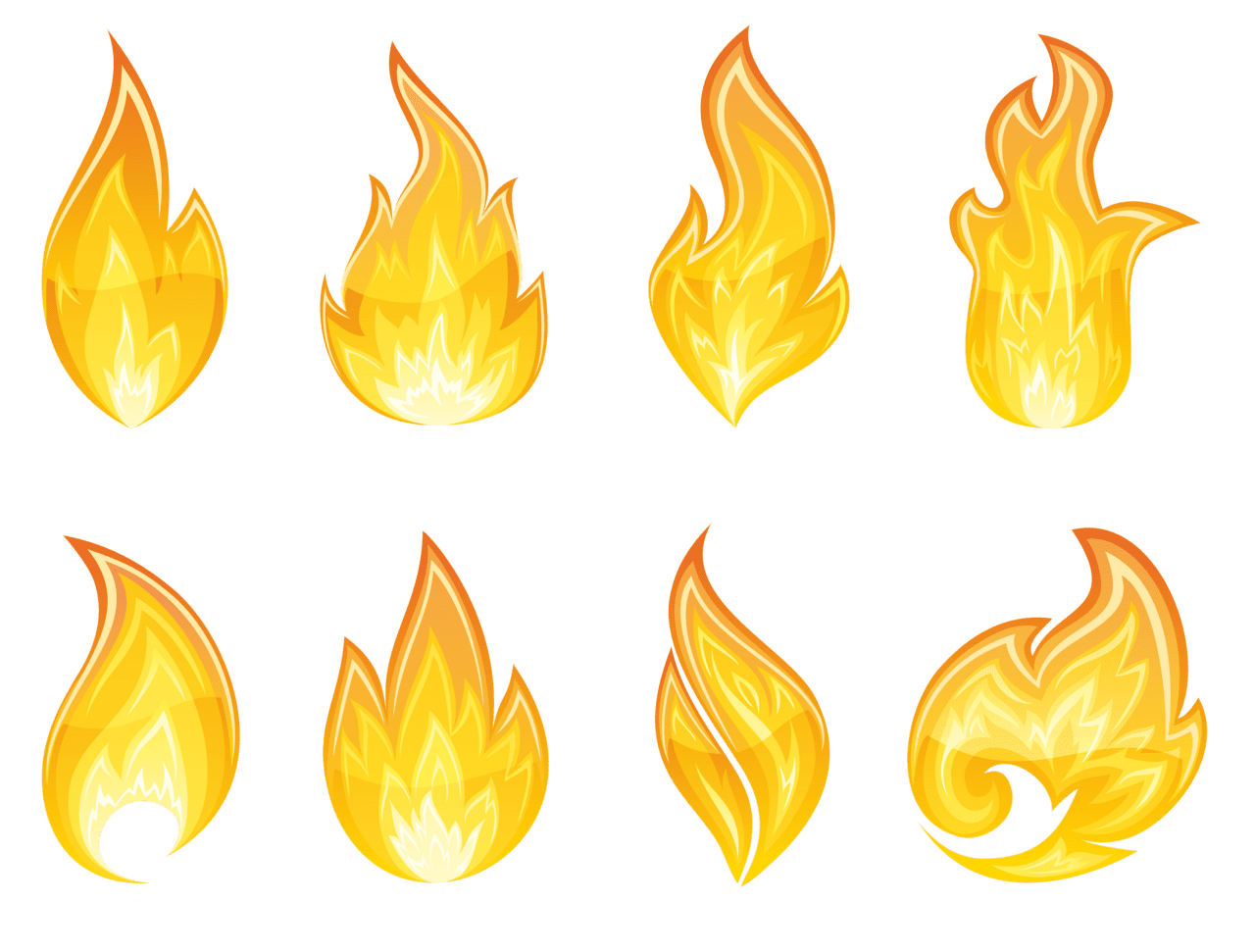 Flame fire collection clipart logo