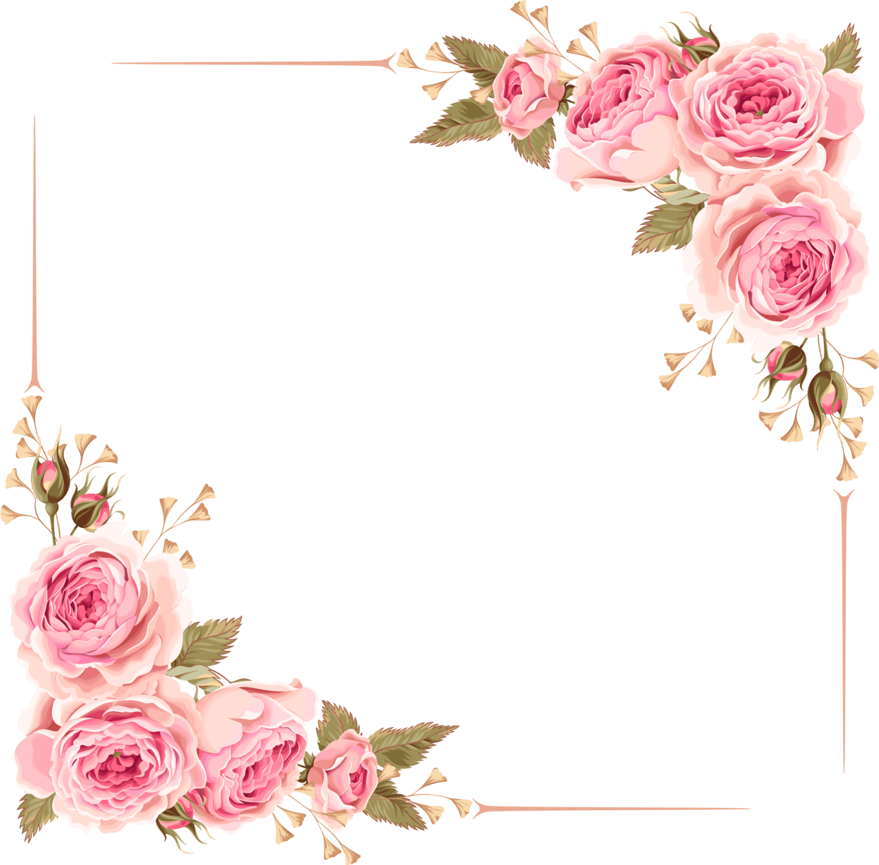 Hd rose border wedding invitation flower borders image nic clipart