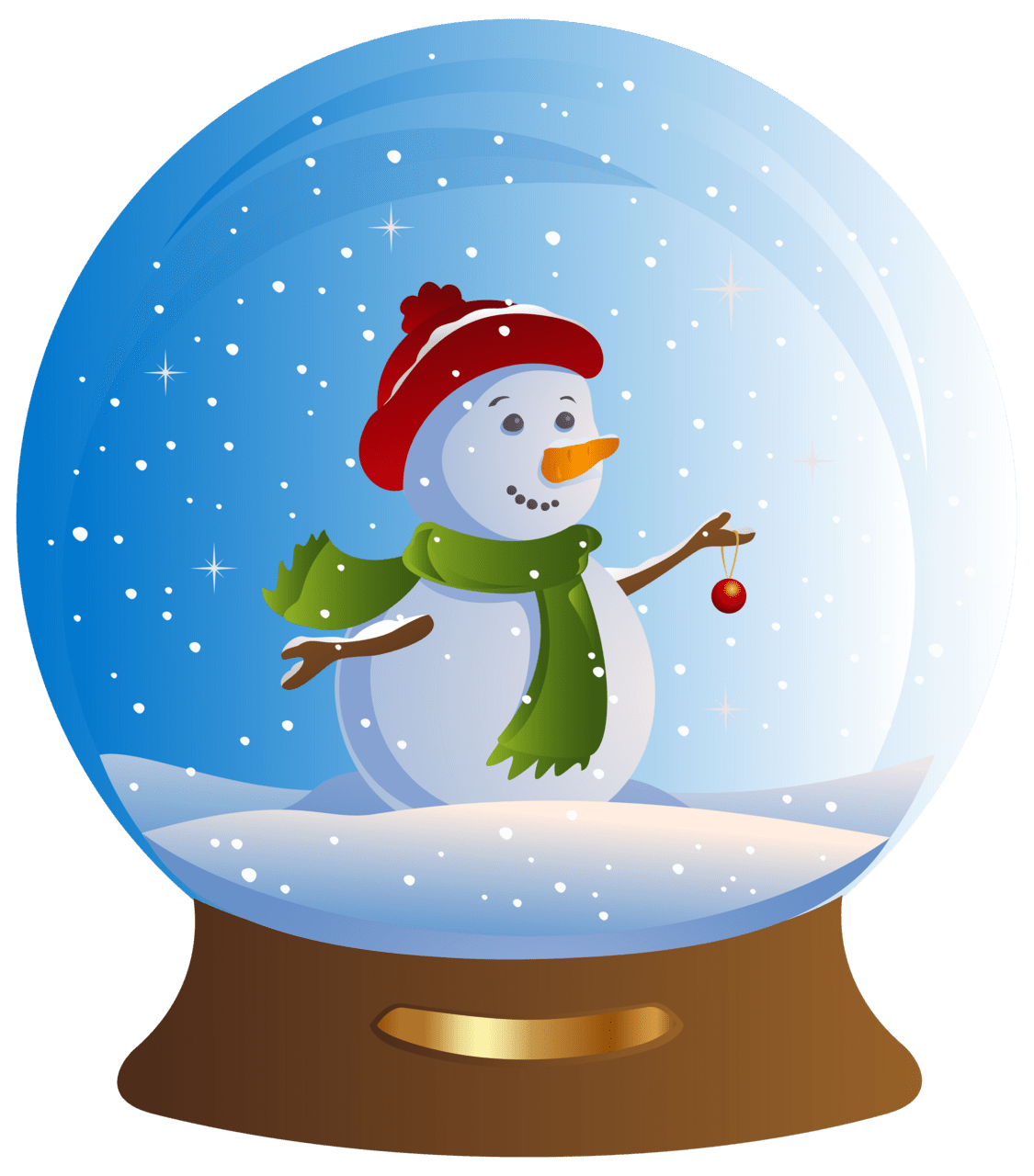 Holiday snowman snowglobe clipart image