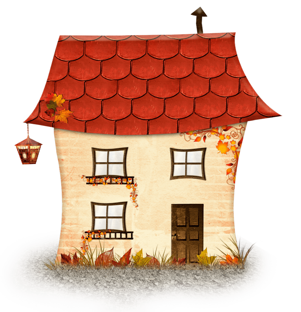 Home autumn in the city clipart photo