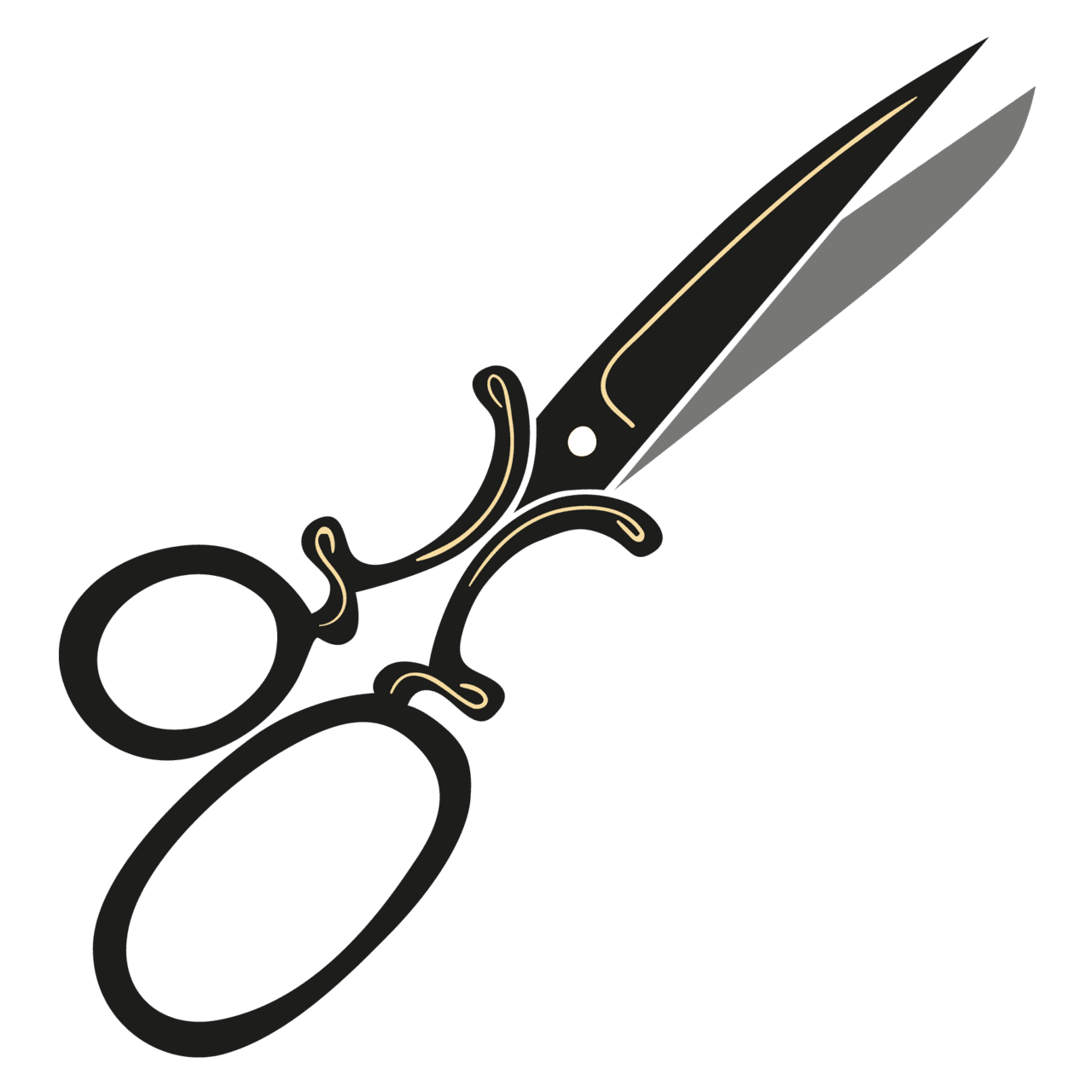 Scissors pin page clipart image