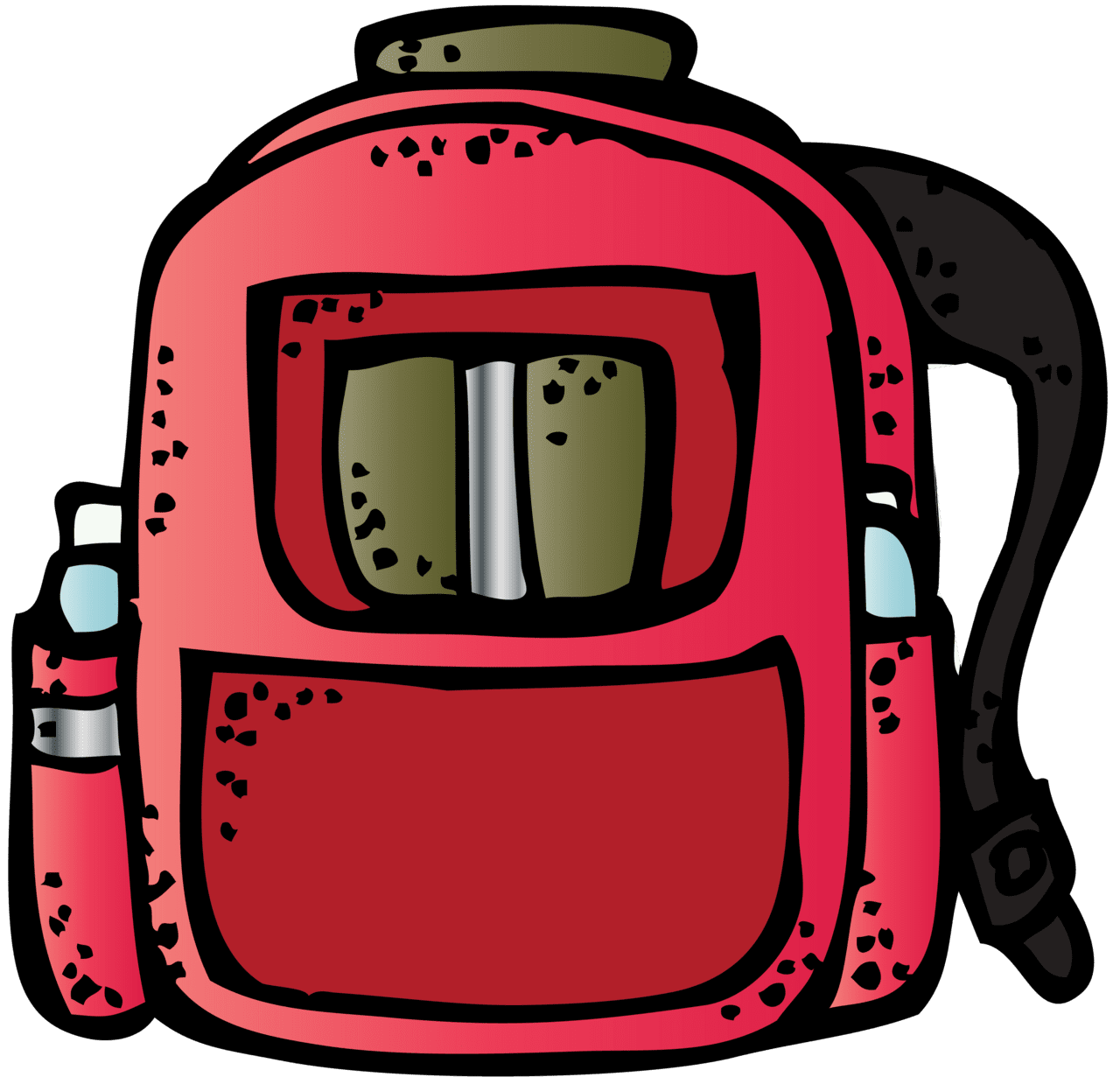 Backpack melonheadz school supplies clipart photo