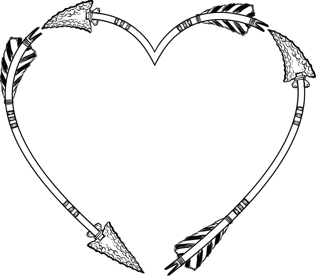 Heart black and white pin page clipart logo 2