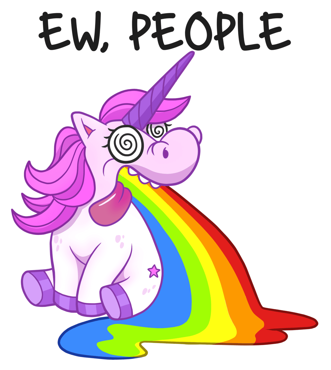 The revolting unicorn embrace unorthodox with puking design clipart picture