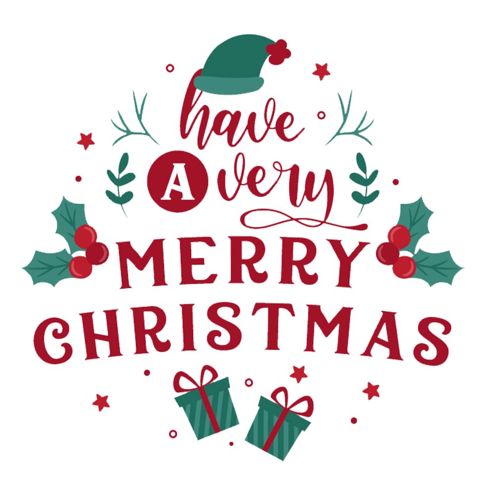 Cute merry christmas clipart for your holiday decorations background