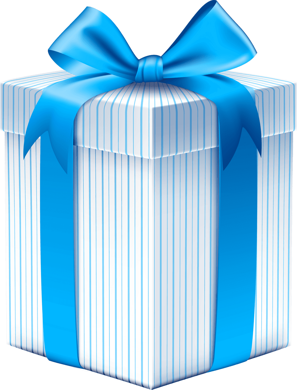 Box blue bow clipart image ribbon