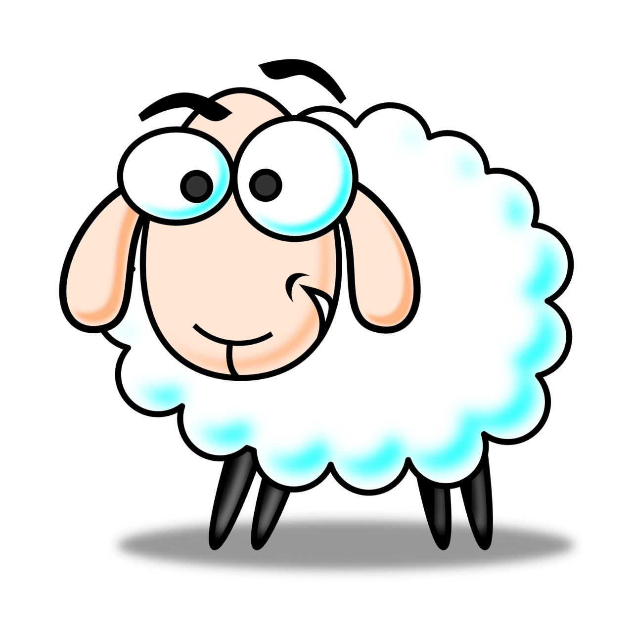 Cheerleader eid sheep color clipart picture