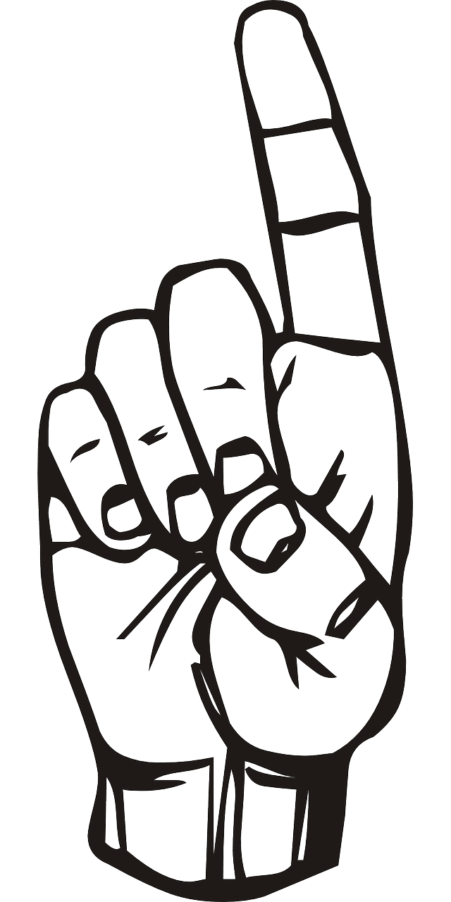 Ger tention hand vector graphic clipart