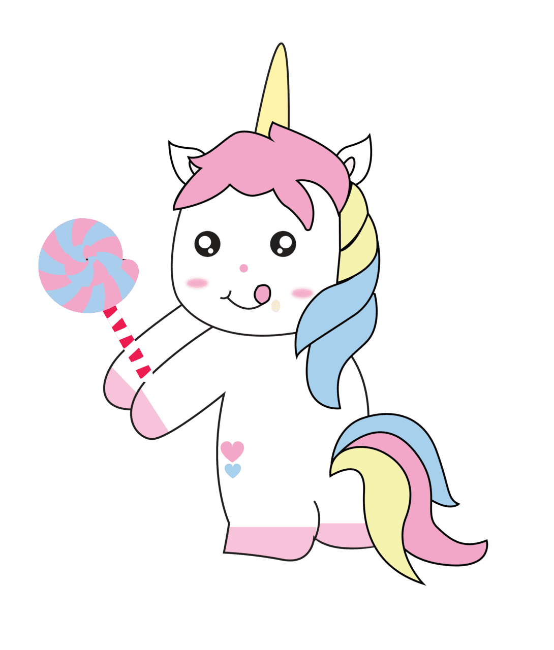 Unicorn with lollipop clipart clip art