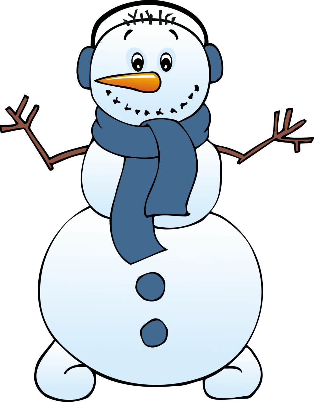 Winter snowman clipart vector