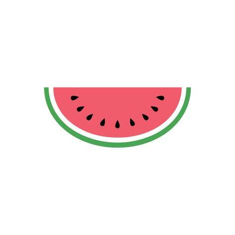 Watermelon simple design clipart cartoon fruit art print tivanova drawing vector