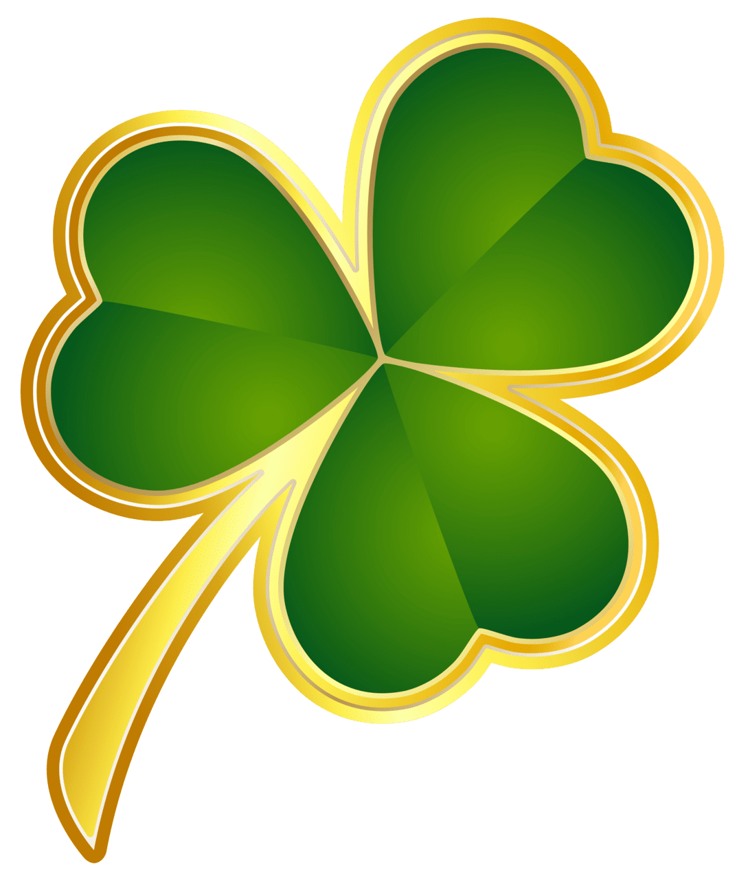 January st patricks day gold shamrock clipart image