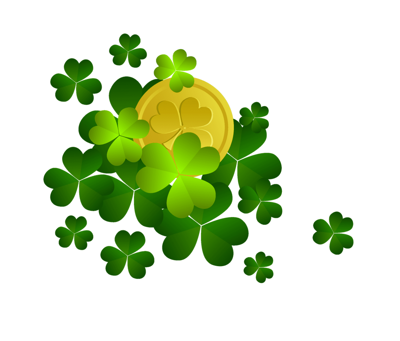 St patricks shamrock with coin decor clipart vector