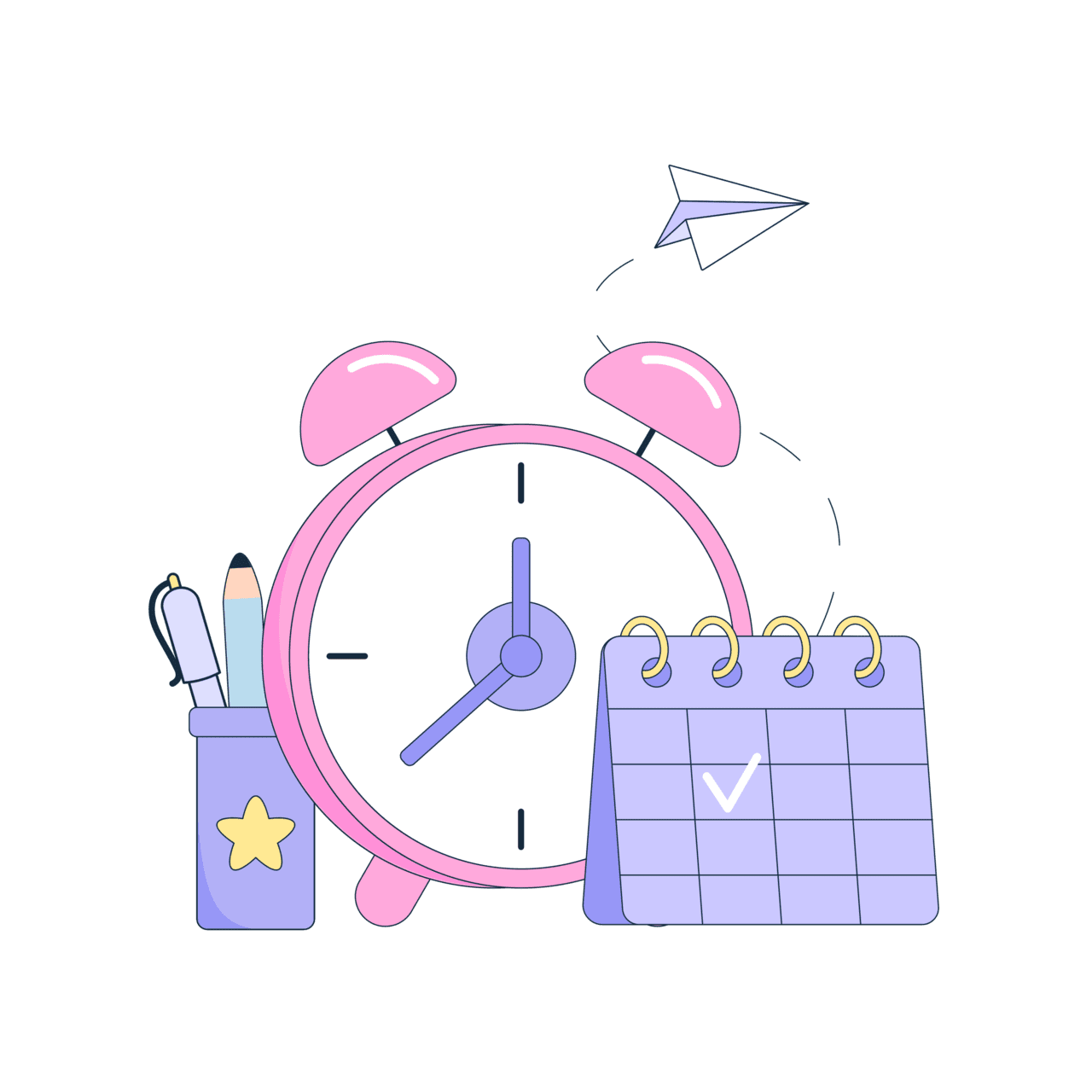 Clock near calendar clipart vector