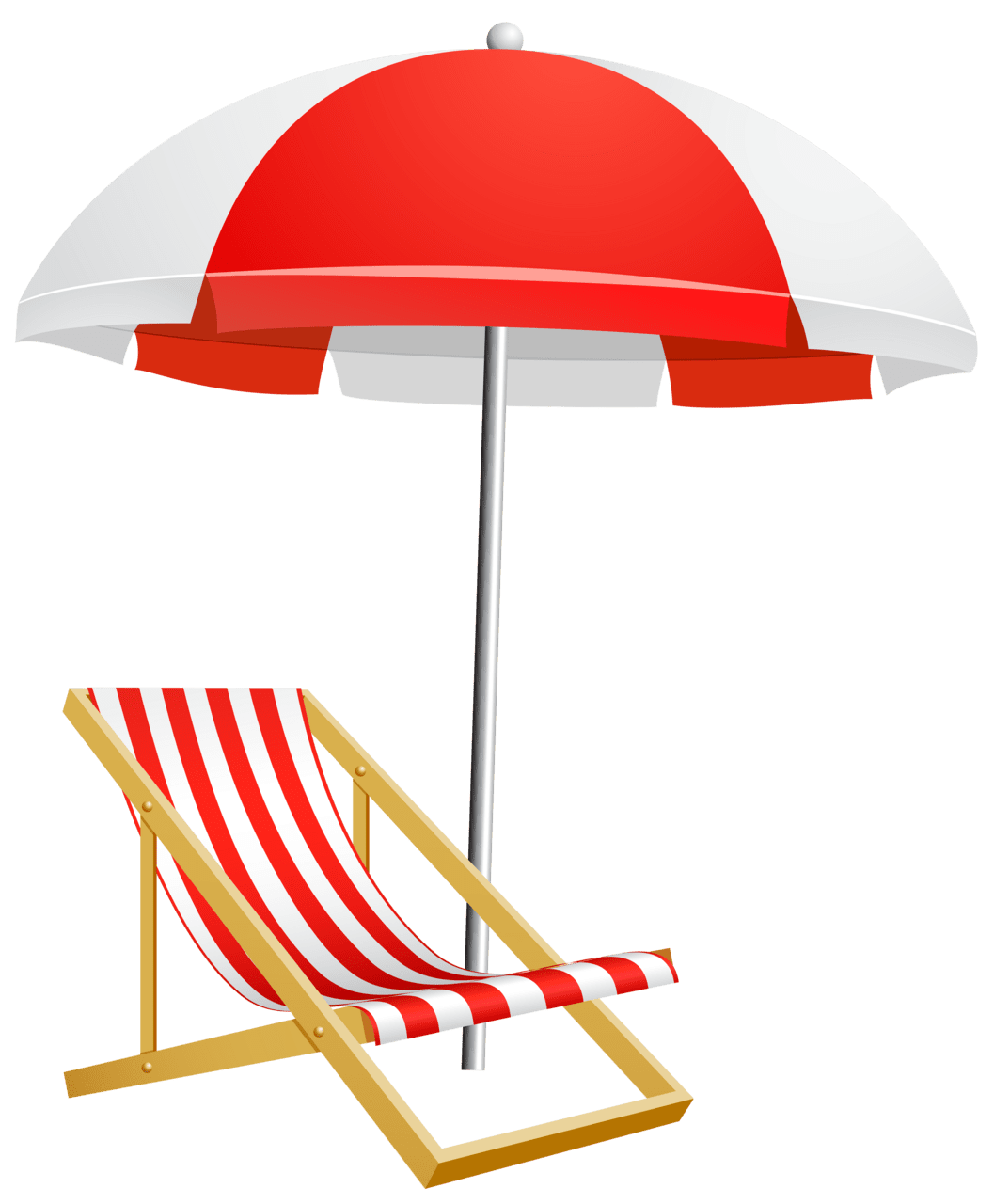 Beach umbrella and chair clipart image