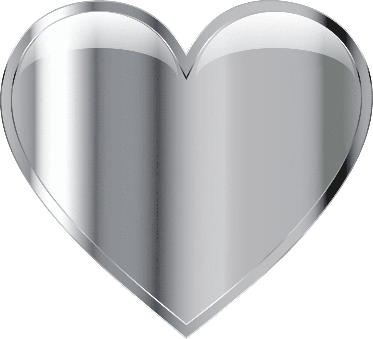 Heart black and white chrome clipart free