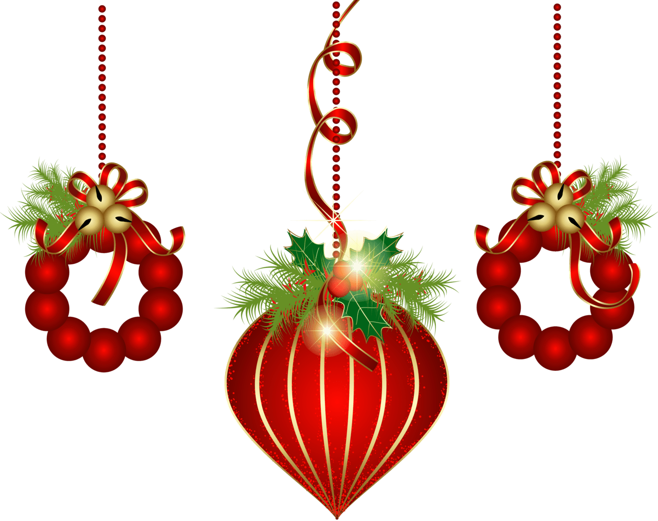 Christmas border red ornaments clipart best background