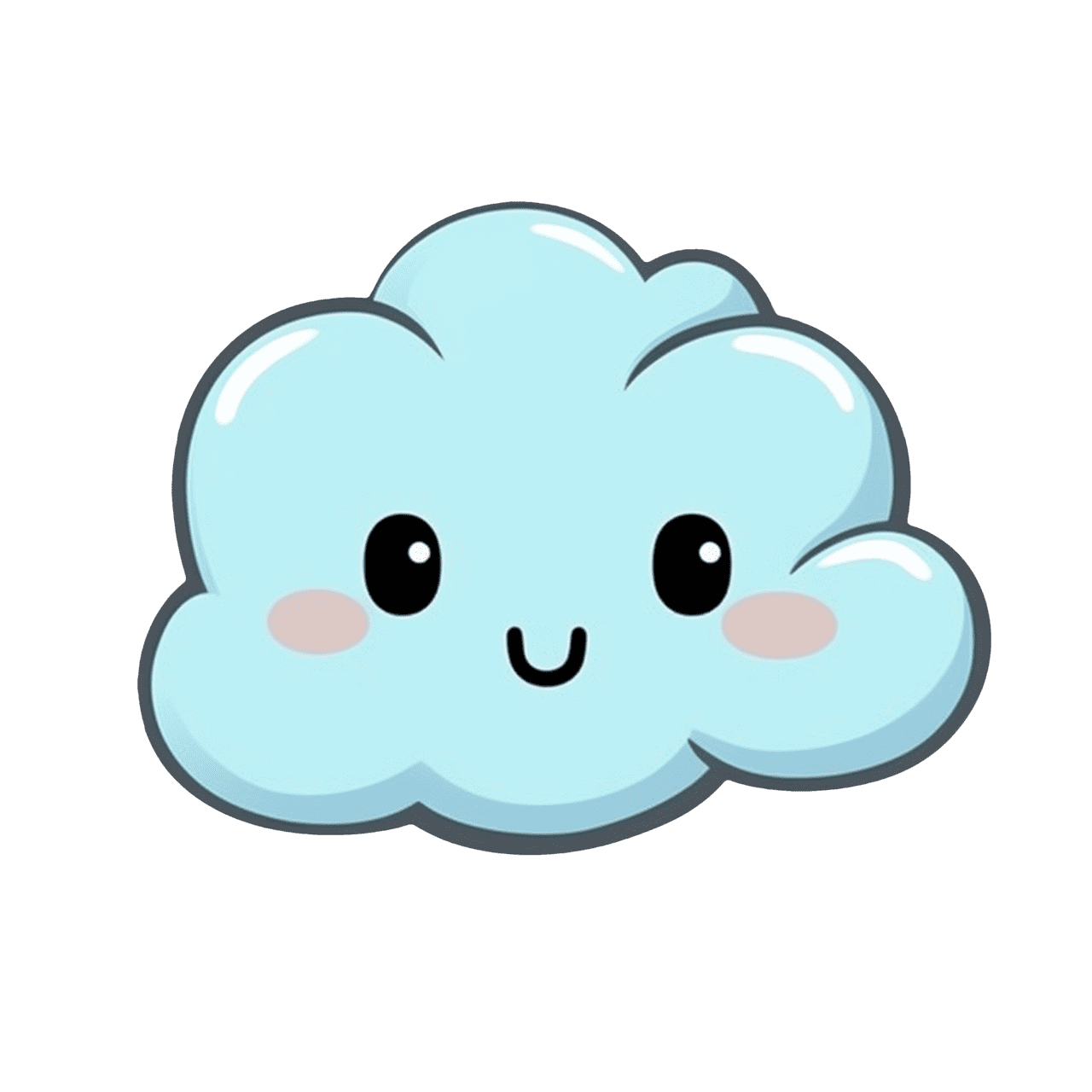 Happy cloud sticker clipart transparent