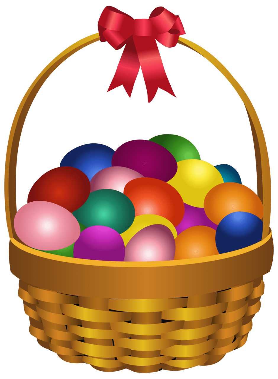 Easter egg in basket transp ent clipart clip art