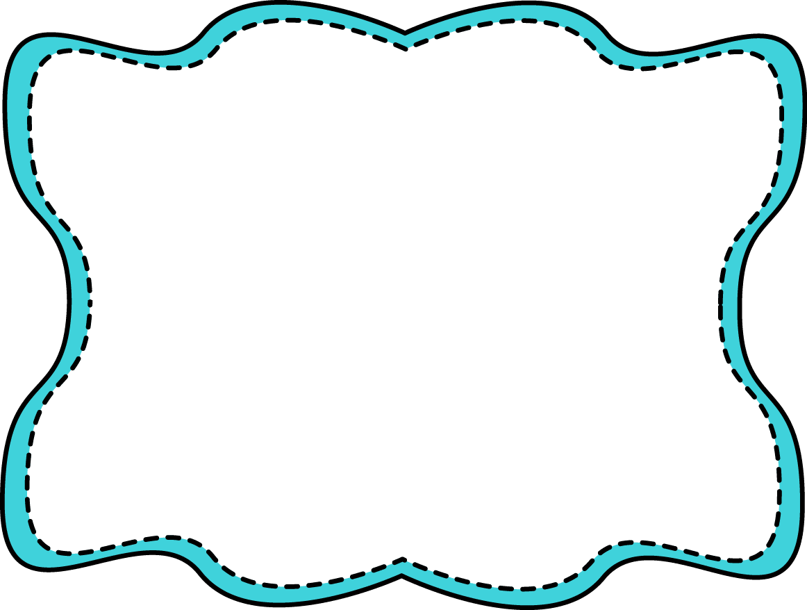 Border blue wavy stitched frame clipart frames vector