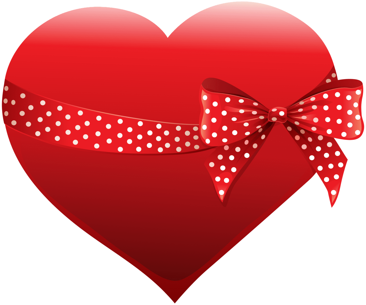 Heart with bow clipart image