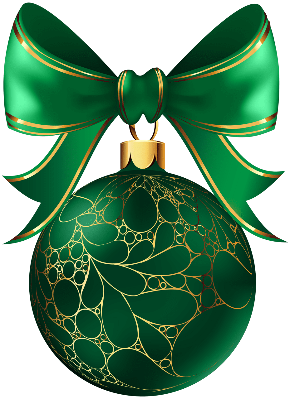 Christmas ornament ball green image clipart