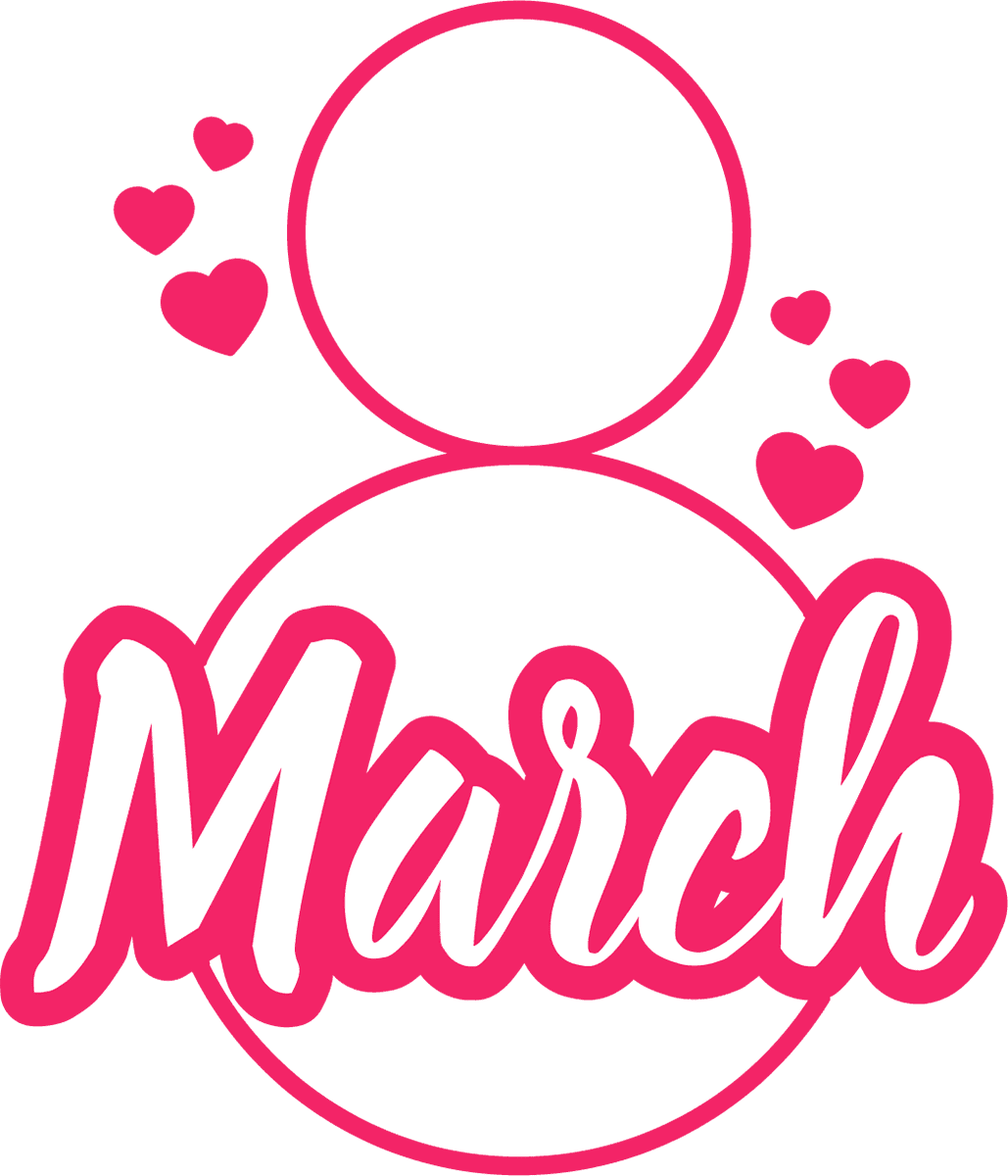 Celebrate march women day with love clipart background