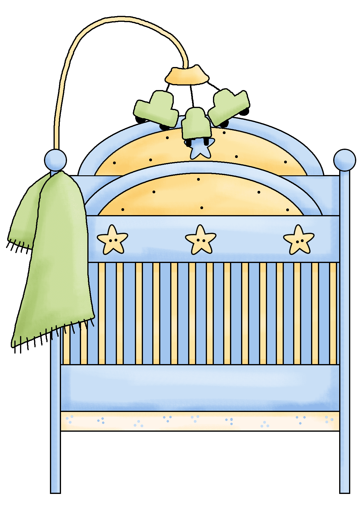 Bed pin clipart and printables for baby image