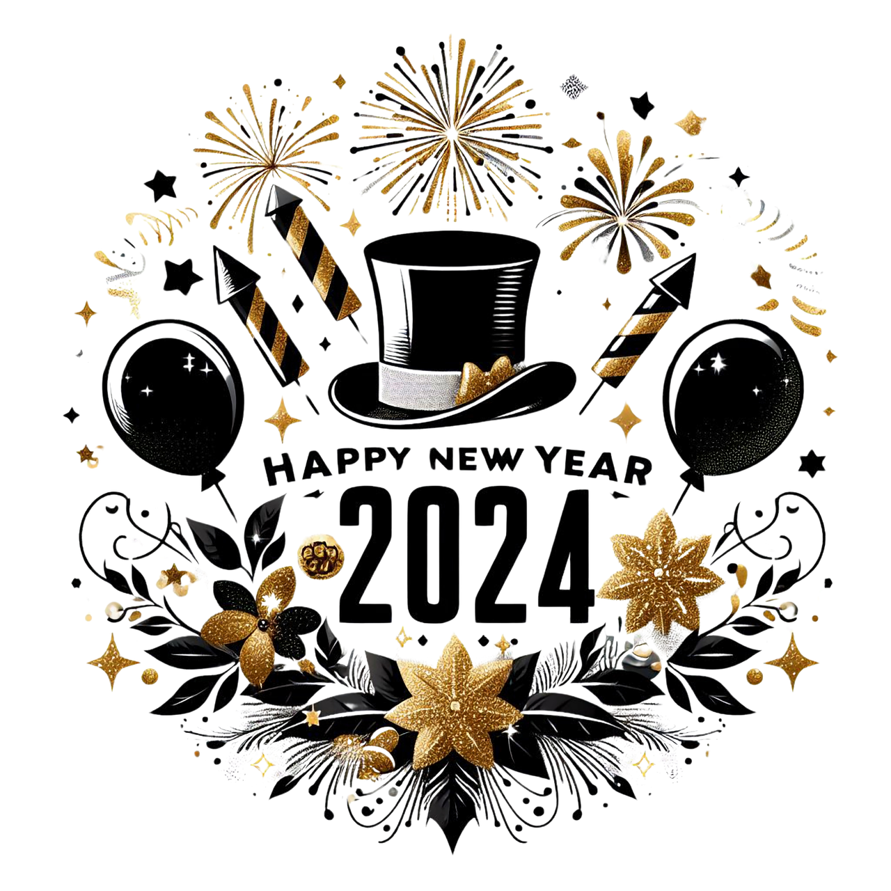 Happy new year 2024 graphics celebration design eve art image clipart
