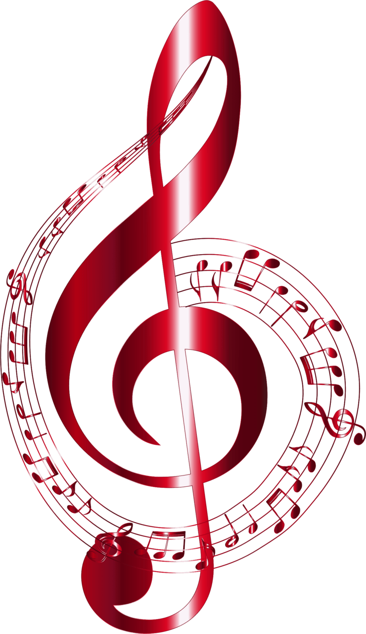 Music note vermilion musical notes typography no background clipart