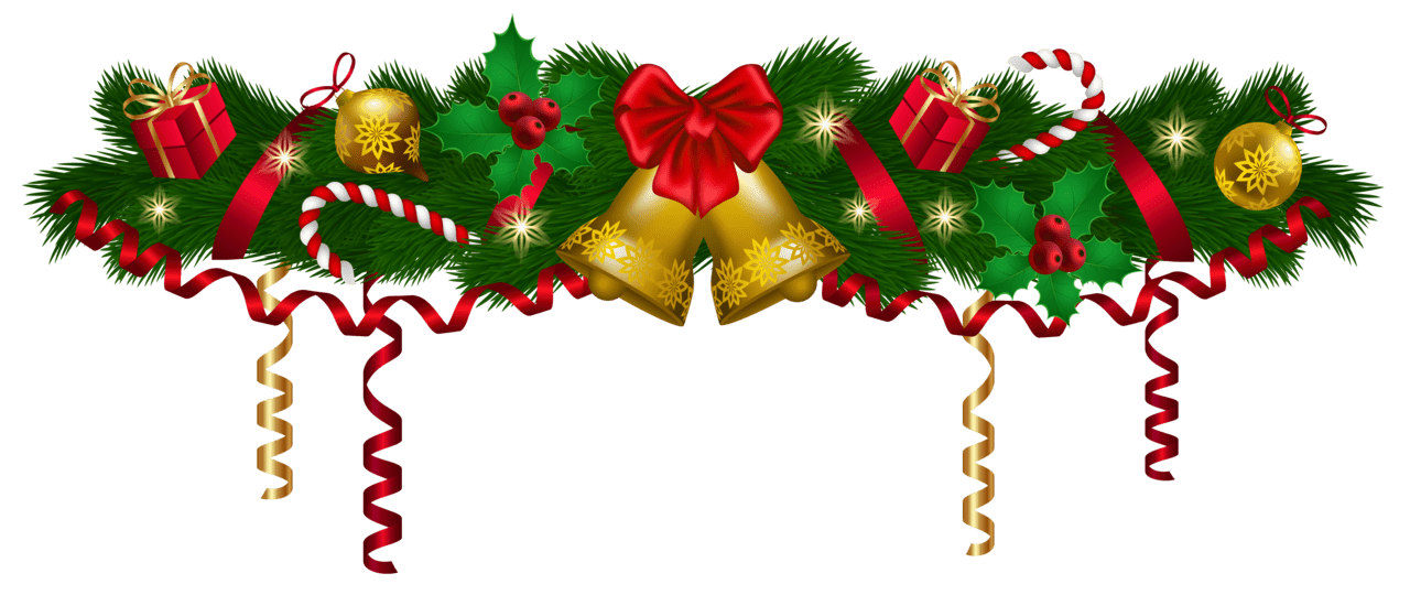 Christmas border garland clipart red festive free