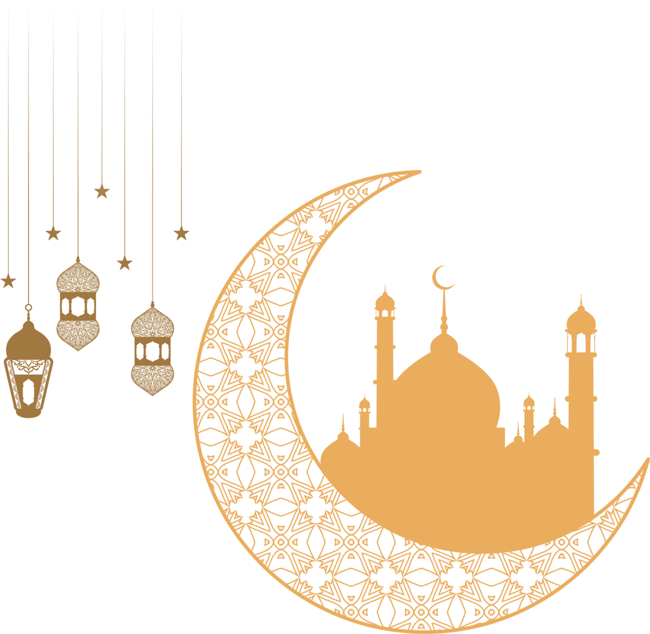 Moon phase lamp ramadan kareem masjid vector image clipart