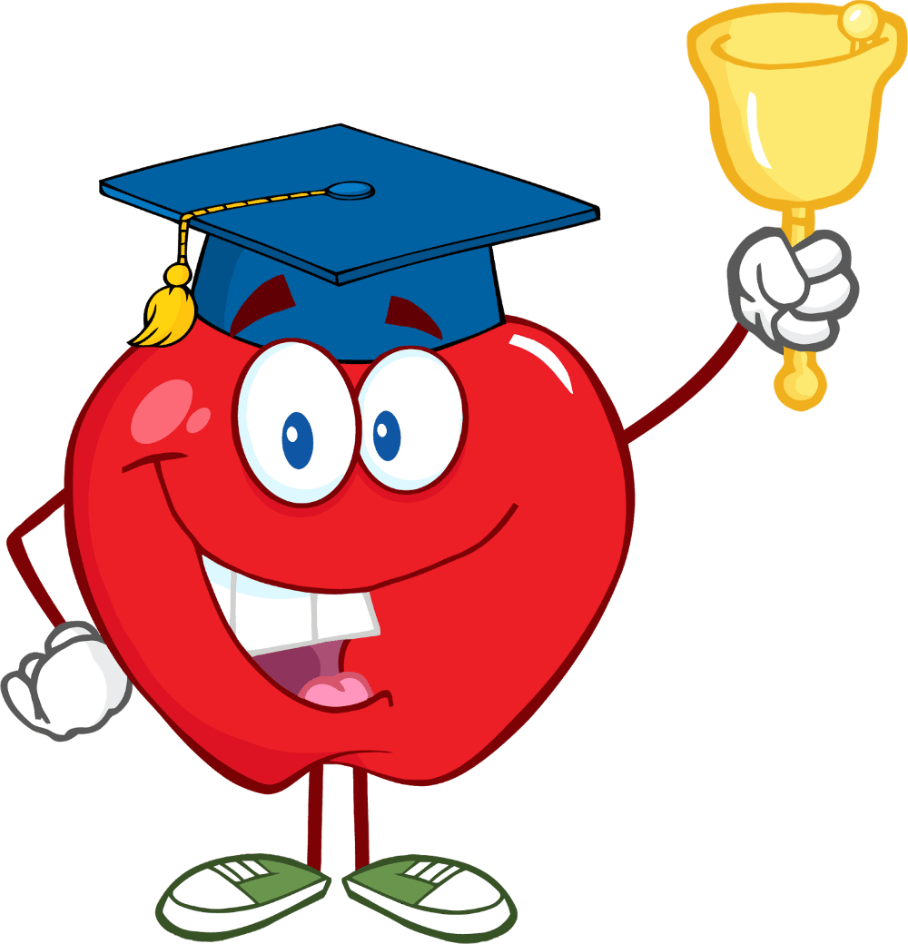 Graduation cap school bell ringer clipart background