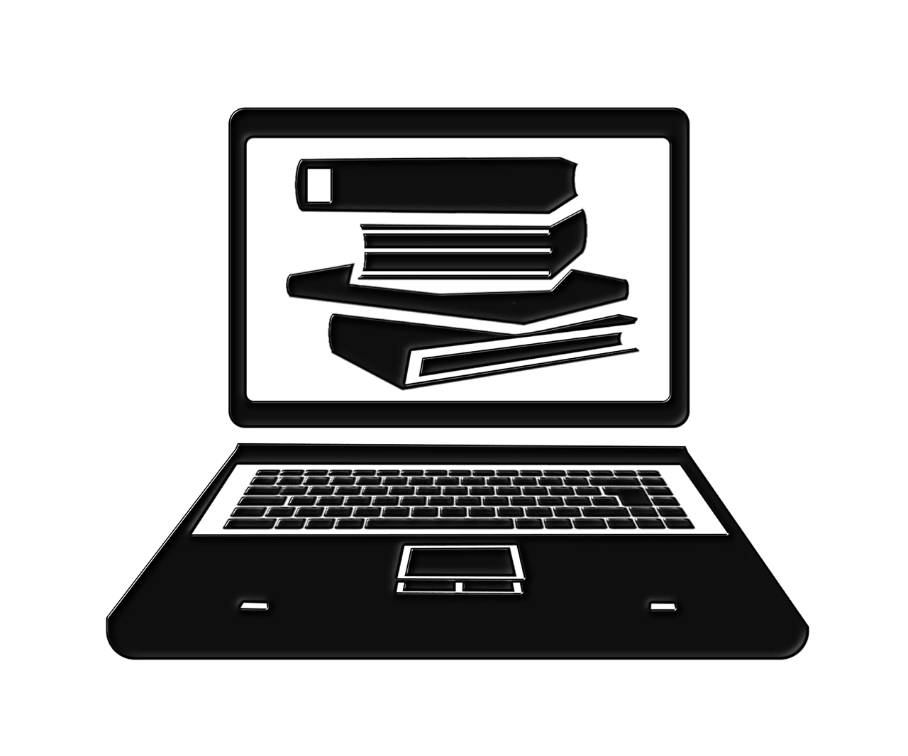 Computer by book digital laptop clipart photo