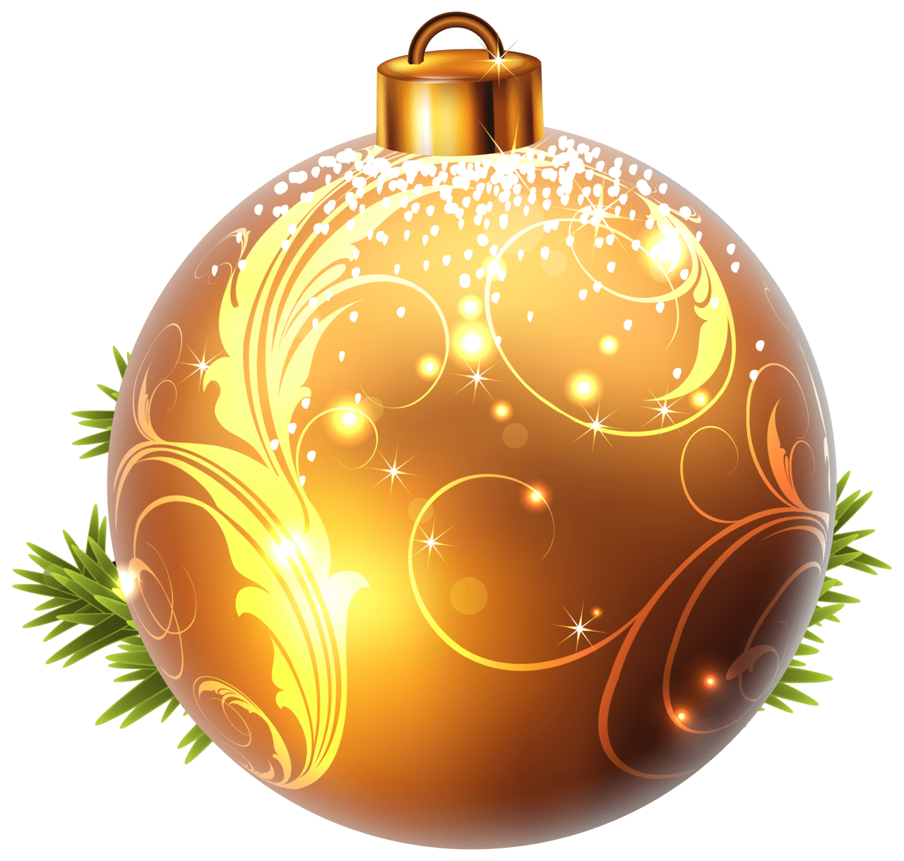 Christmas ornament yellow ball clipart image