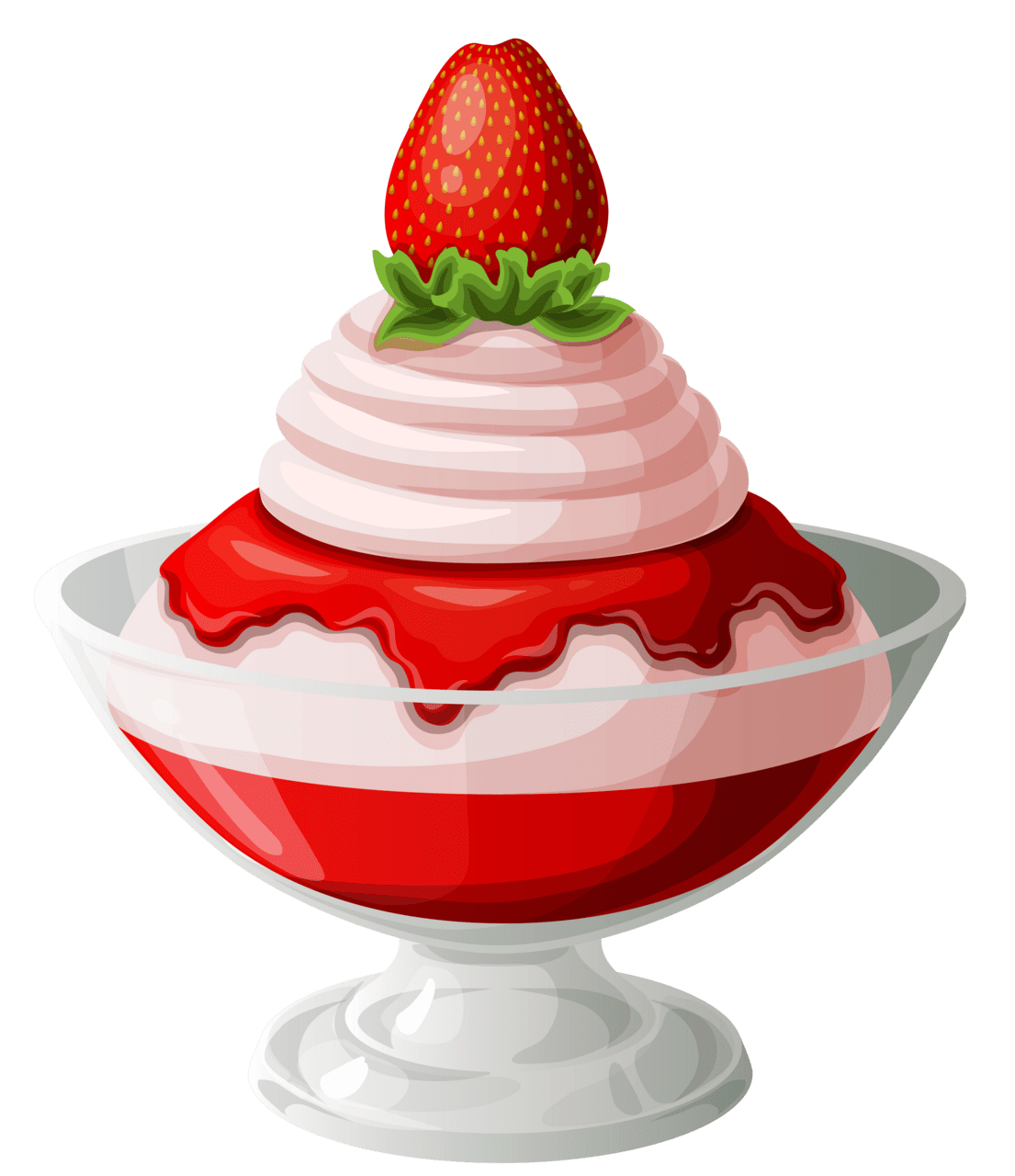 Strawberry ice cream sundae picture clipart 2