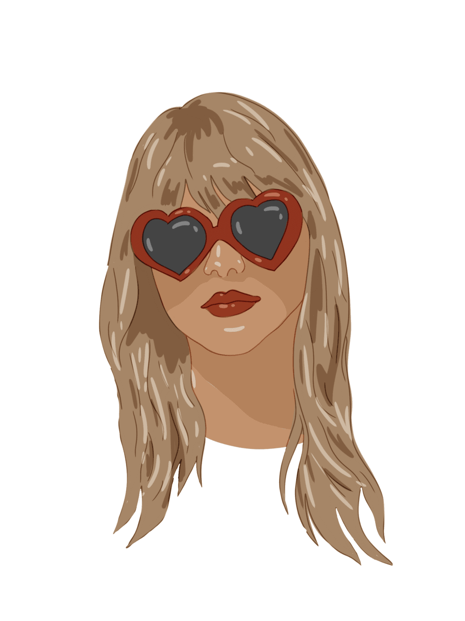 Taylor swift red heart sunglasses sticker clipart background