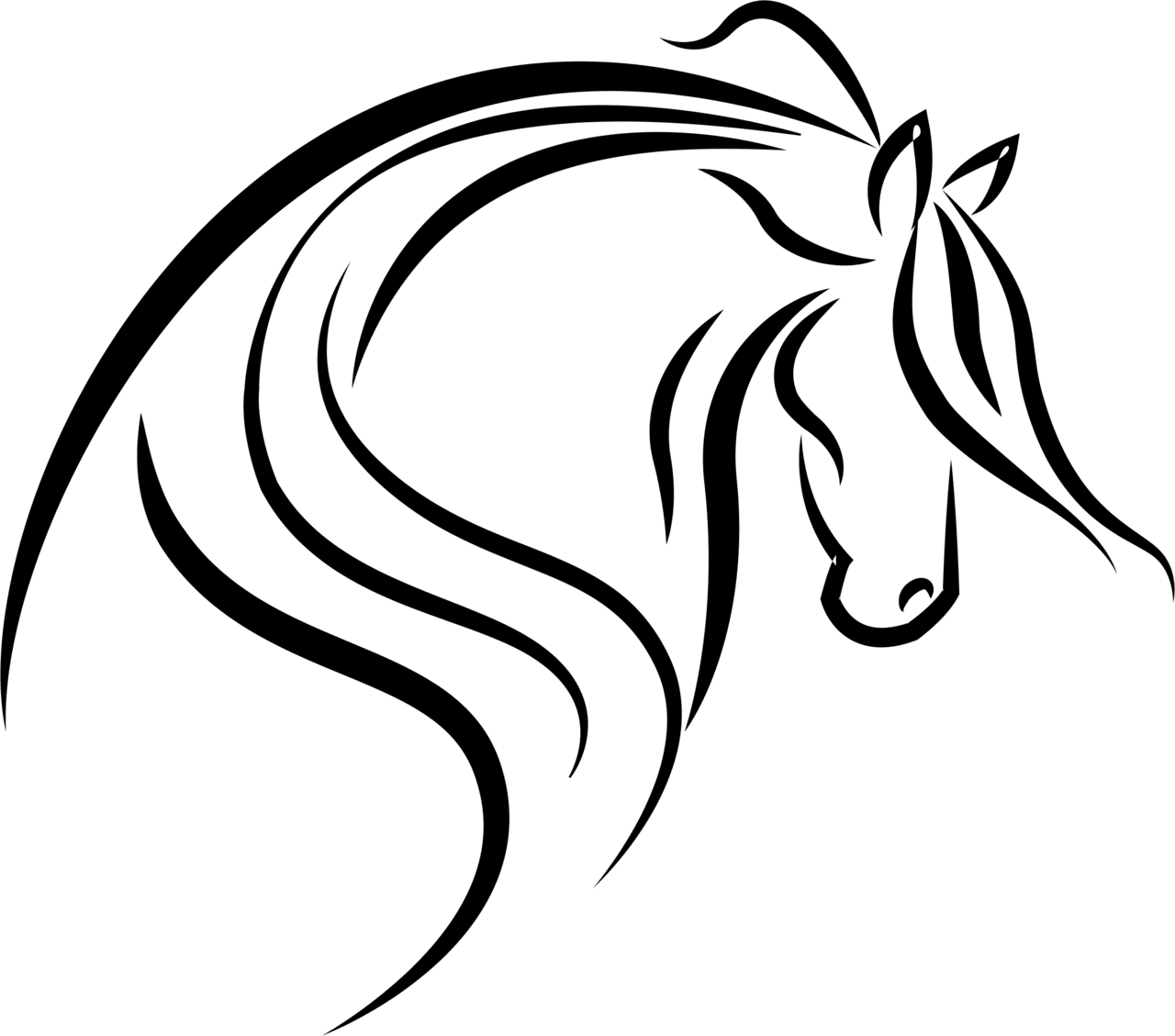 Horse head outline clipart best logo