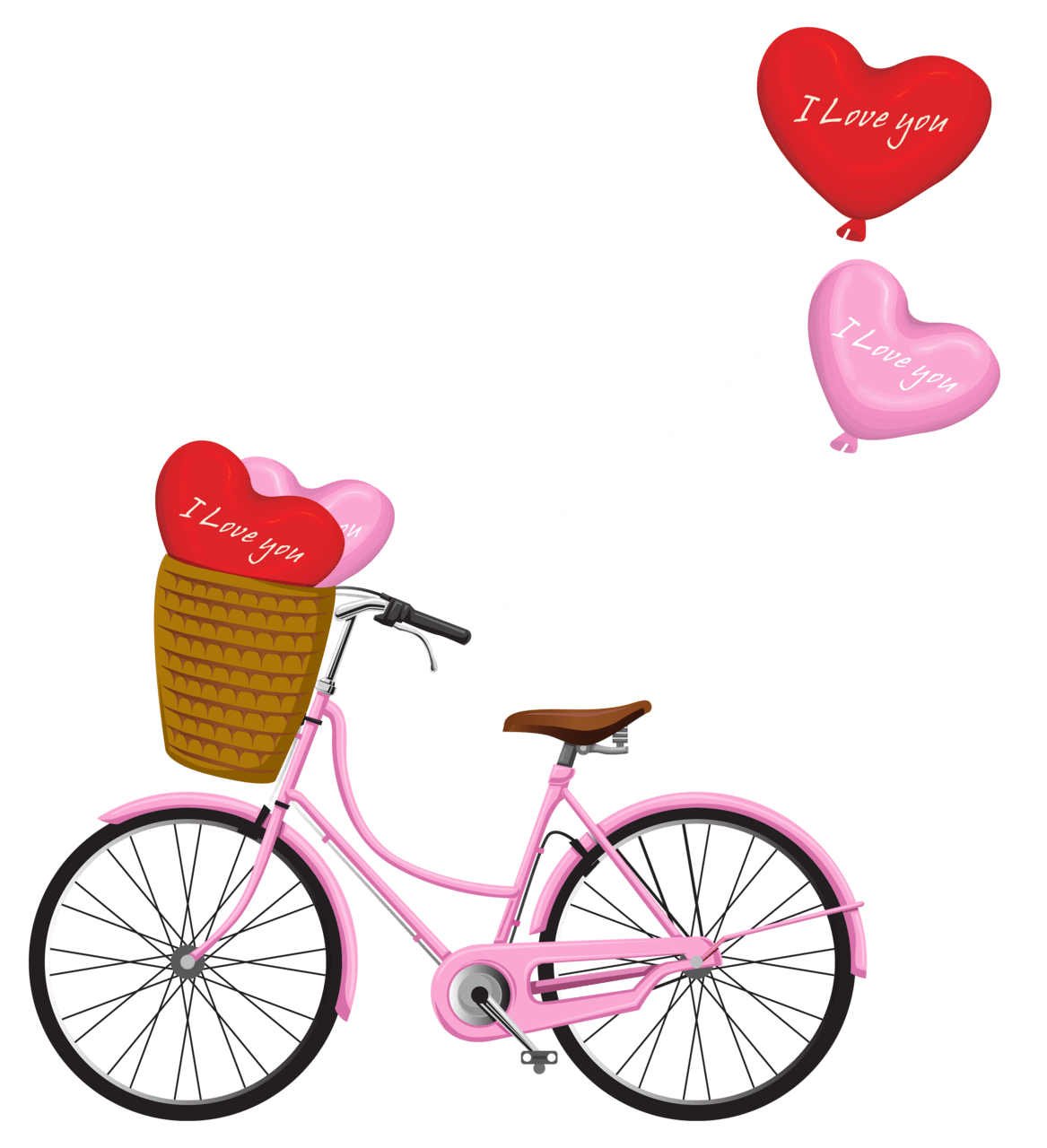 Valentines day valentine bicycle clipart image