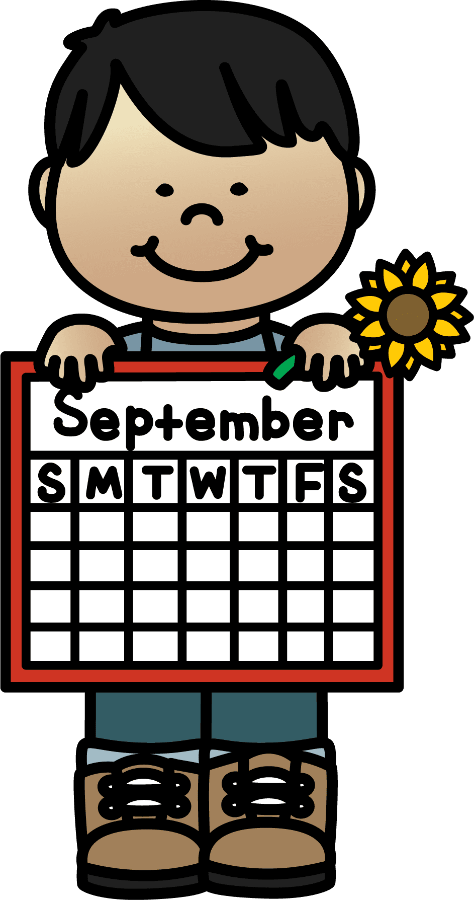 September school calendar clipart transparent