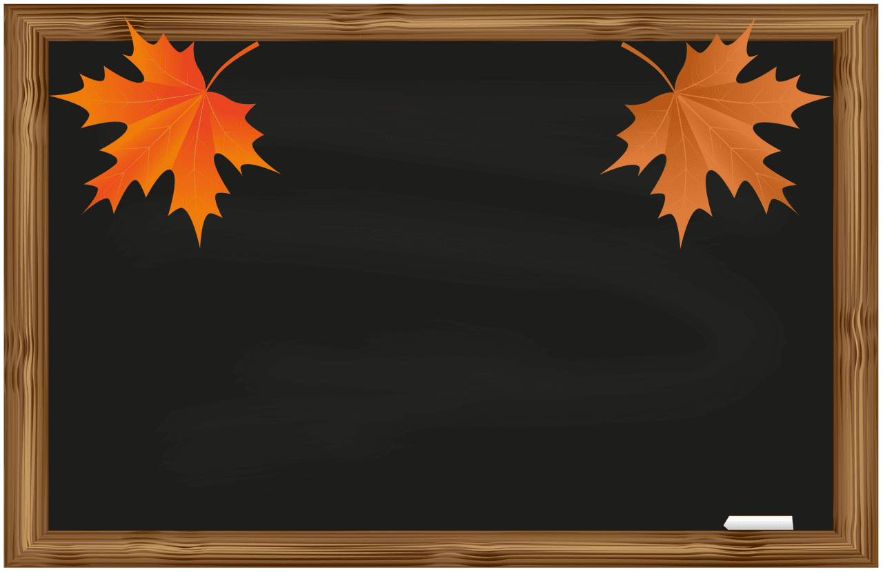 Fall leaf school board with autumn leaves clipart vector