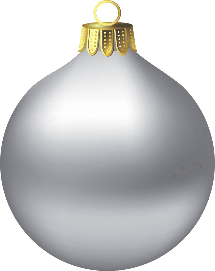 Christmas ornament silver bauble clipart vector