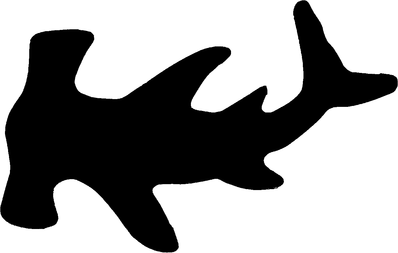 Silhouette hammerhead shark outline clipart transparent