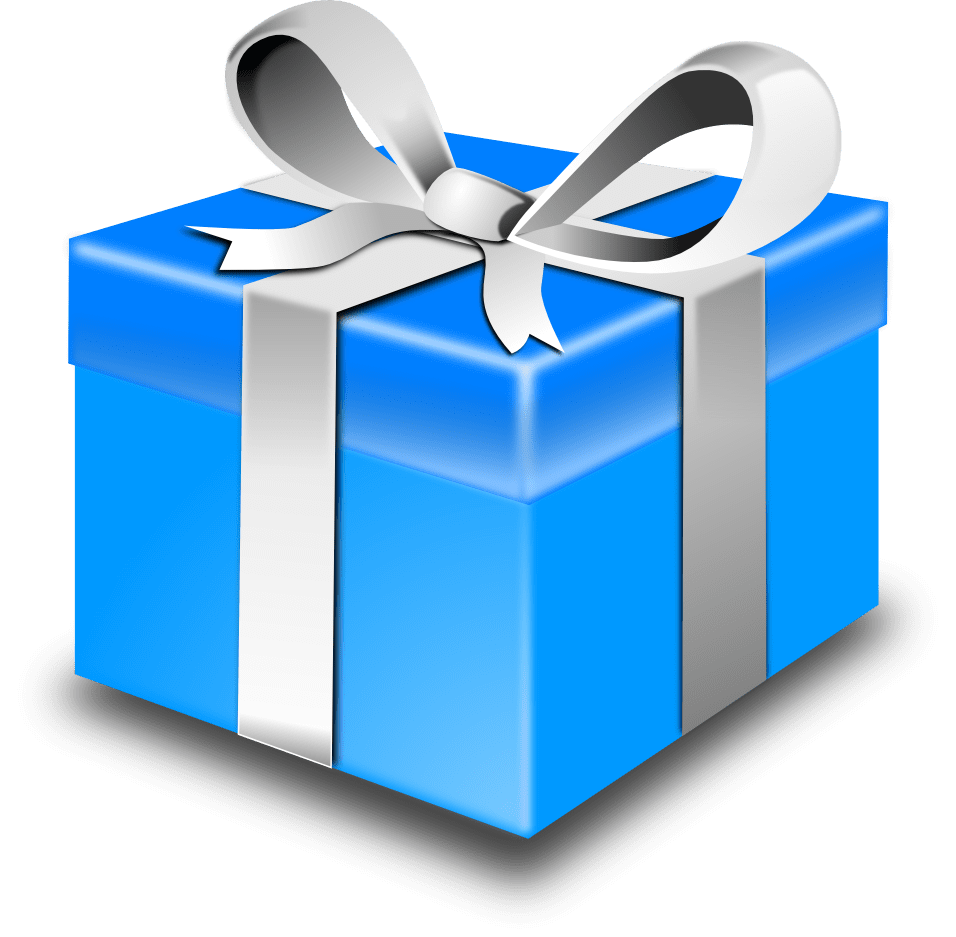 Gift ts surprise box blue christmas clipart background