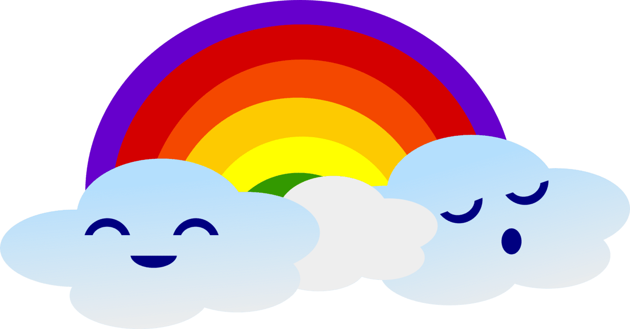 Cloud kawaii rainbow clipart best free