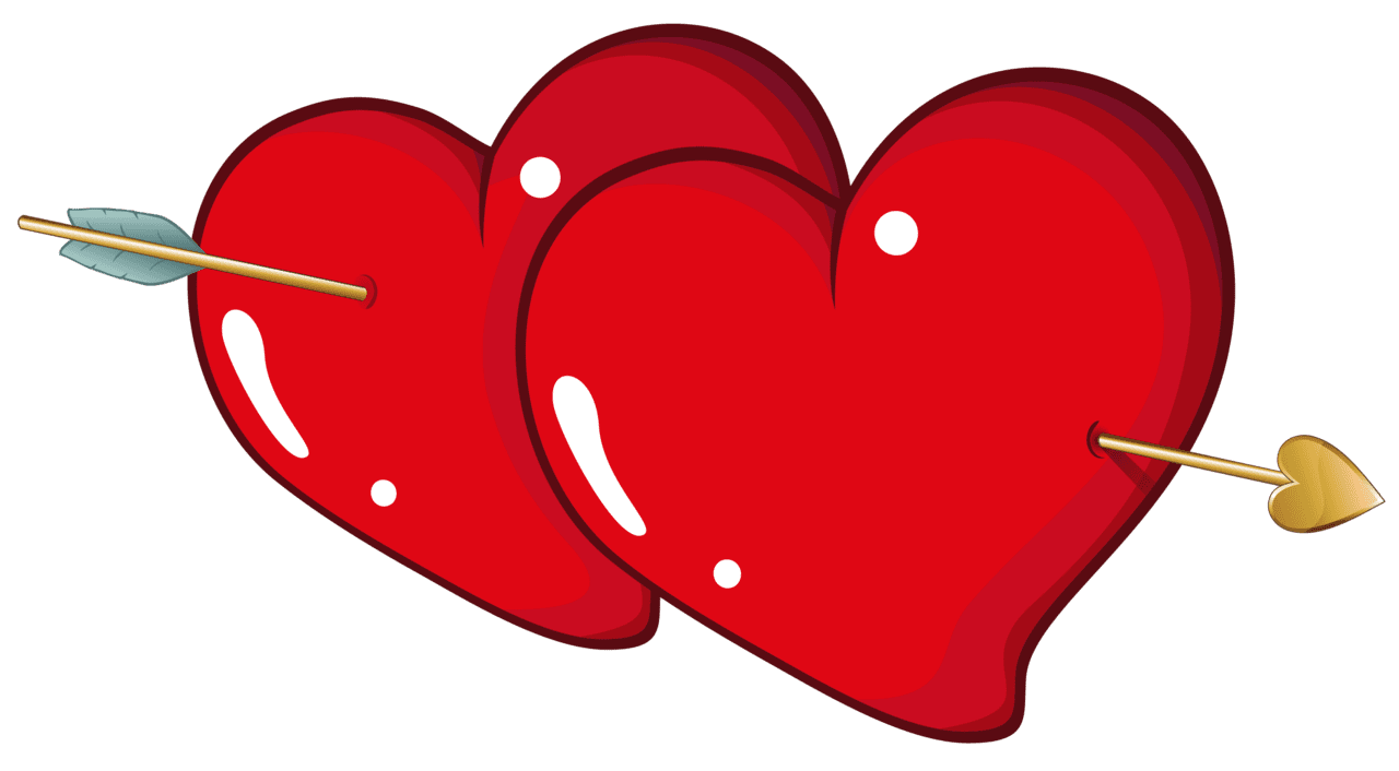 February valentine hearts with arrow clipart picture